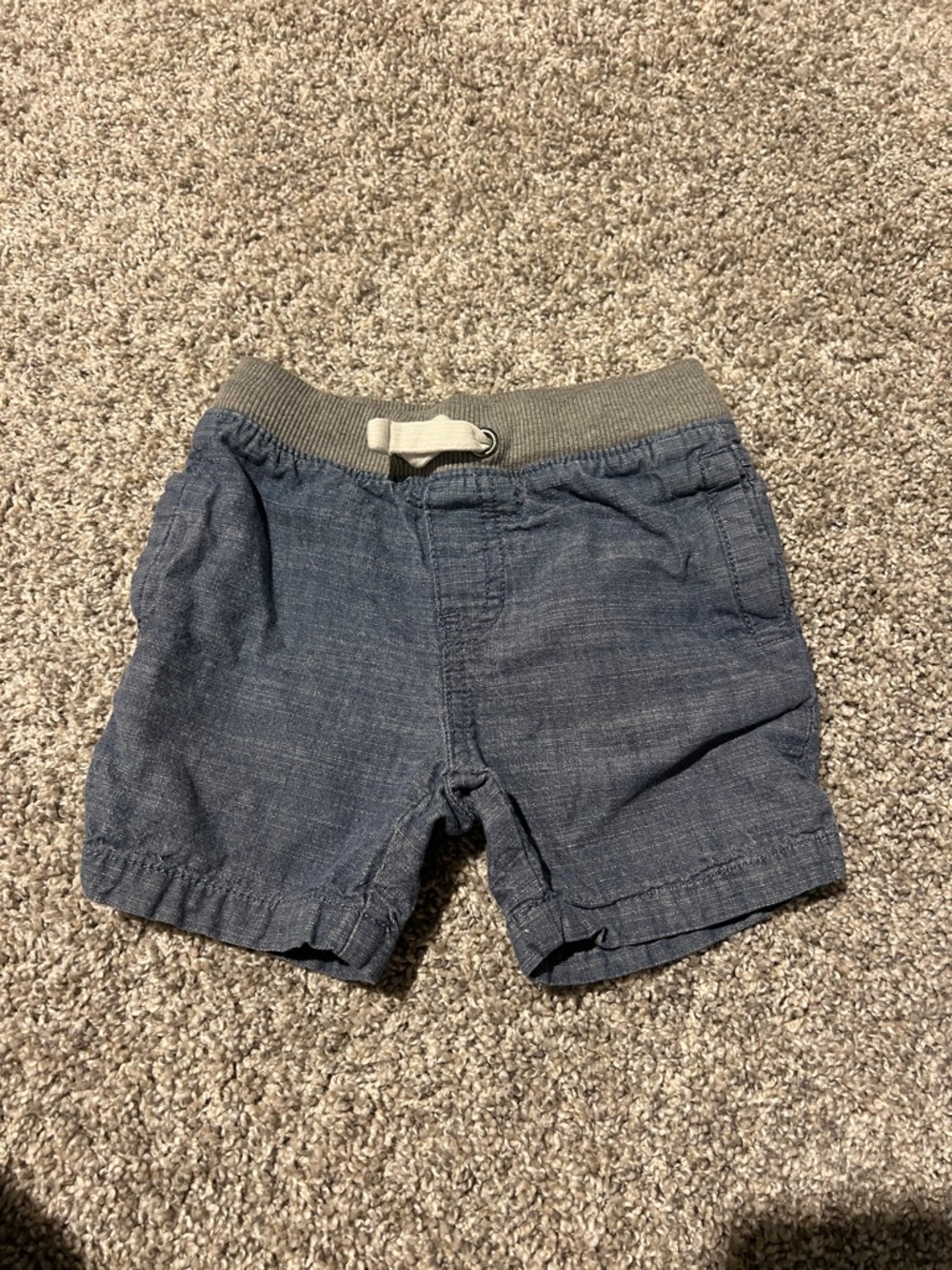 Toddler Cat & Jack Blue Chambray Shorts with Gray Waistband